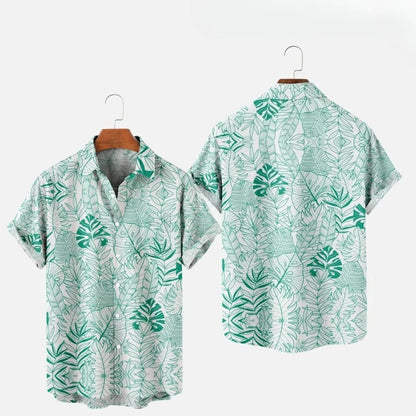 Men's Fashion Summer T-Shirts Hawaiian 3d Print Cozy Casual One Button Shirts Short Sleeve Beach Oversized Shirts