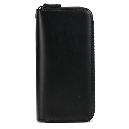 Luufan Vintage Crazy Horse Leather Men Women Long Purse Wallet Credit Card Double Zip Wallets Long Wallet Male Clutch Purse