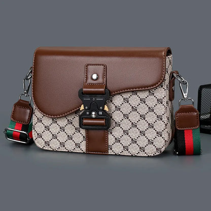 Luxury Plaid Crossbody Bags Men Fashion Buckle Flap Men's Crossbody Bag Casual Shoulder Bag Male Waterproof Business Sling Bags