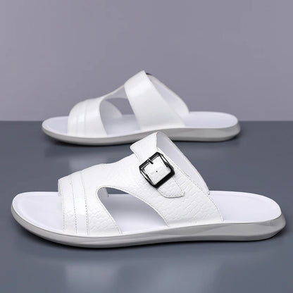 Plus Size 38-48 Hot-selling Men Slippers Sole Open Toe Beach Slides All-match Man Flip Flops Versatile Half Flats Sandals Slides