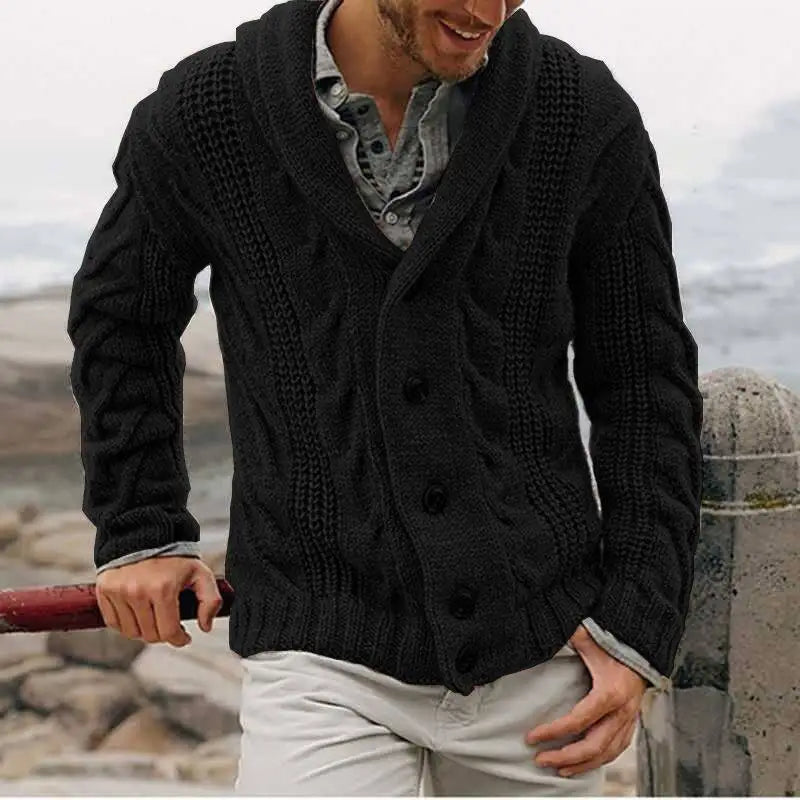 Knitted Cardigan Men's Single-breasted Loose Models Coarse Needle Sweater Men's Spring and Fall Outer Wear Mens Clothes