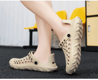 Summer Shoes Men Clogs Eva Slippers Men Flat Sandals Breathable Hole Shoes Men Beach Home Leisure Slides Men Summer Shoes