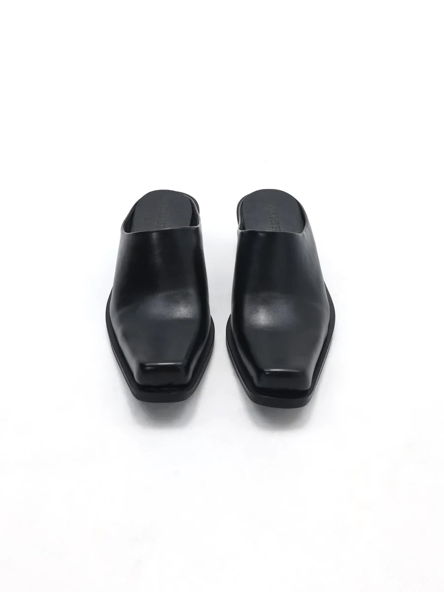 Casual business formal leather slippers for men and women summer new mules fashionable simple breathable and comfortable sandals