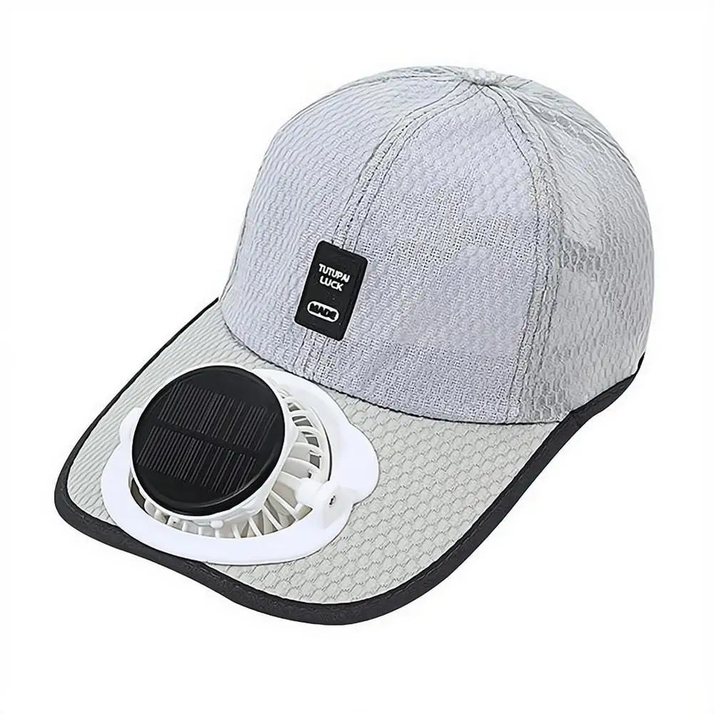 Summer Men Women Mesh Baseball Hat Sun Block Baseball Hat With Solar Fan USB Charging Fan Breathable UV Block Outdoor Sunhats