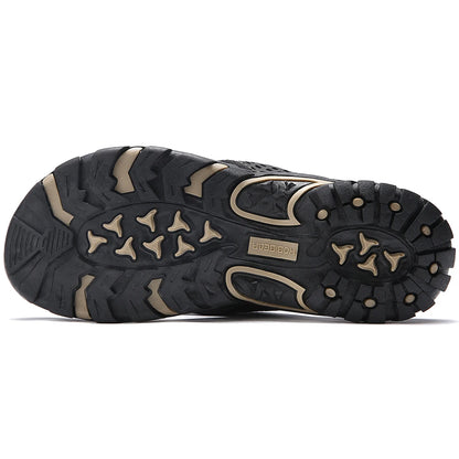 Plus Big Size 49 50 51 52 Mens Flip Flops Slippers PU Leather Beach Shoes TPR Outsoles Hard-Wearing Outdoor Style