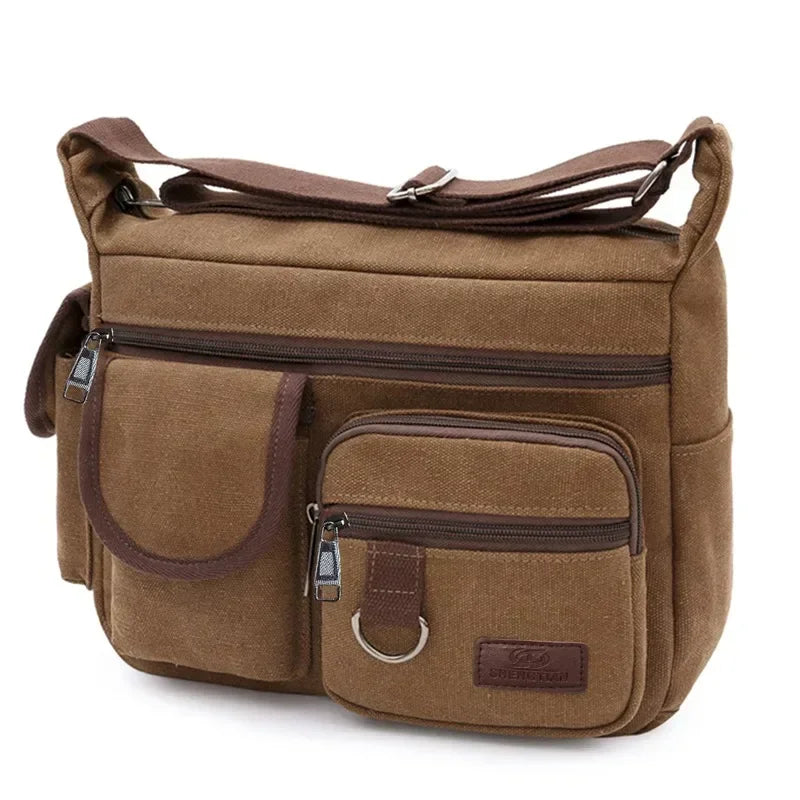 Heren Casual Sling Bag Messenger Crossbody Schouder Unisex Reizen Outdoor Vintage Tassen