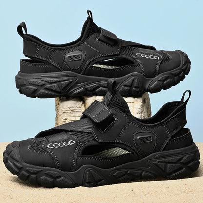Comfort Men Mesh Sandals Lightweight Summer Shoes Outdoor Quick-Dry Wading Aqua Shoes Non-Slip Travel Beach Flats  Daily Sandals