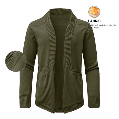 Men's Sweater Cardigan Spring Casual Classic V-neck Solid Color Cardigan Knit Soft Sweater Fashion Male Tops US Size