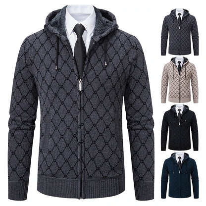 Winter plus velvet padded cardigan sweater men's sweater warm coat