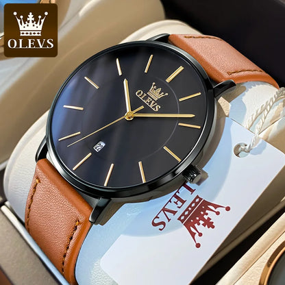 OLEVS 5869 Original Brand Fashion Men's Watch Simplicity Dial Trendy Quartz Watch Waterproof Date Milanese Mesh Belt  Wristwatch