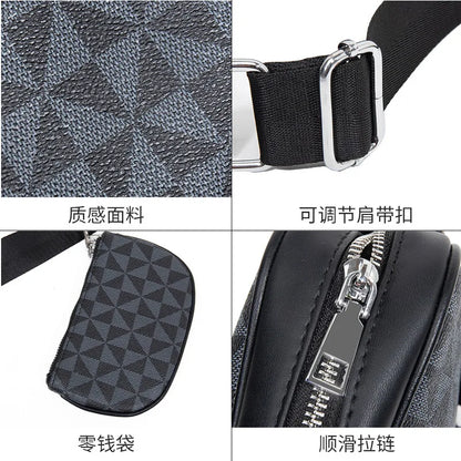 Fashion Crossbody Bag Men Three in One Design Men's Crossbody Bags Diamond Lattice Print Shoulder Messenger Bag Male Hanabag