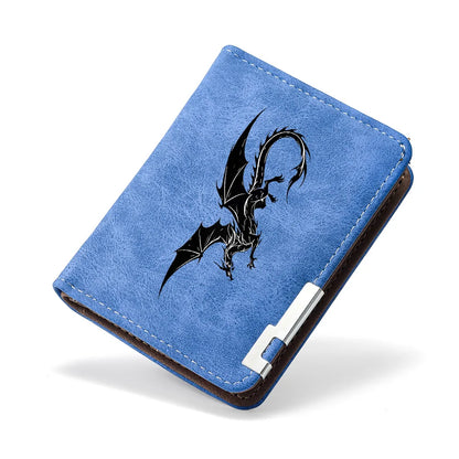 Men's Black Mini Wallet with Multiple Card Slots Dragon Pattern Simple Casual Design High-Quality Leather