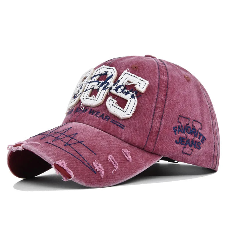 Men Women 1985 Embroidery Baseball Caps Vintage Washed Cotton Outdoor Sun Hats Unisex Streetwear Hip Hop Hats Adjustable