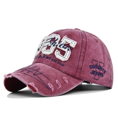 Men Women 1985 Embroidery Baseball Caps Vintage Washed Cotton Outdoor Sun Hats Unisex Streetwear Hip Hop Hats Adjustable