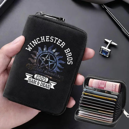 Supernatural Multifunctional Card Bag 11 Cards Slot Credit Card Holder Anti Demagnetization Wallets Cover Zipper Wallet for Men