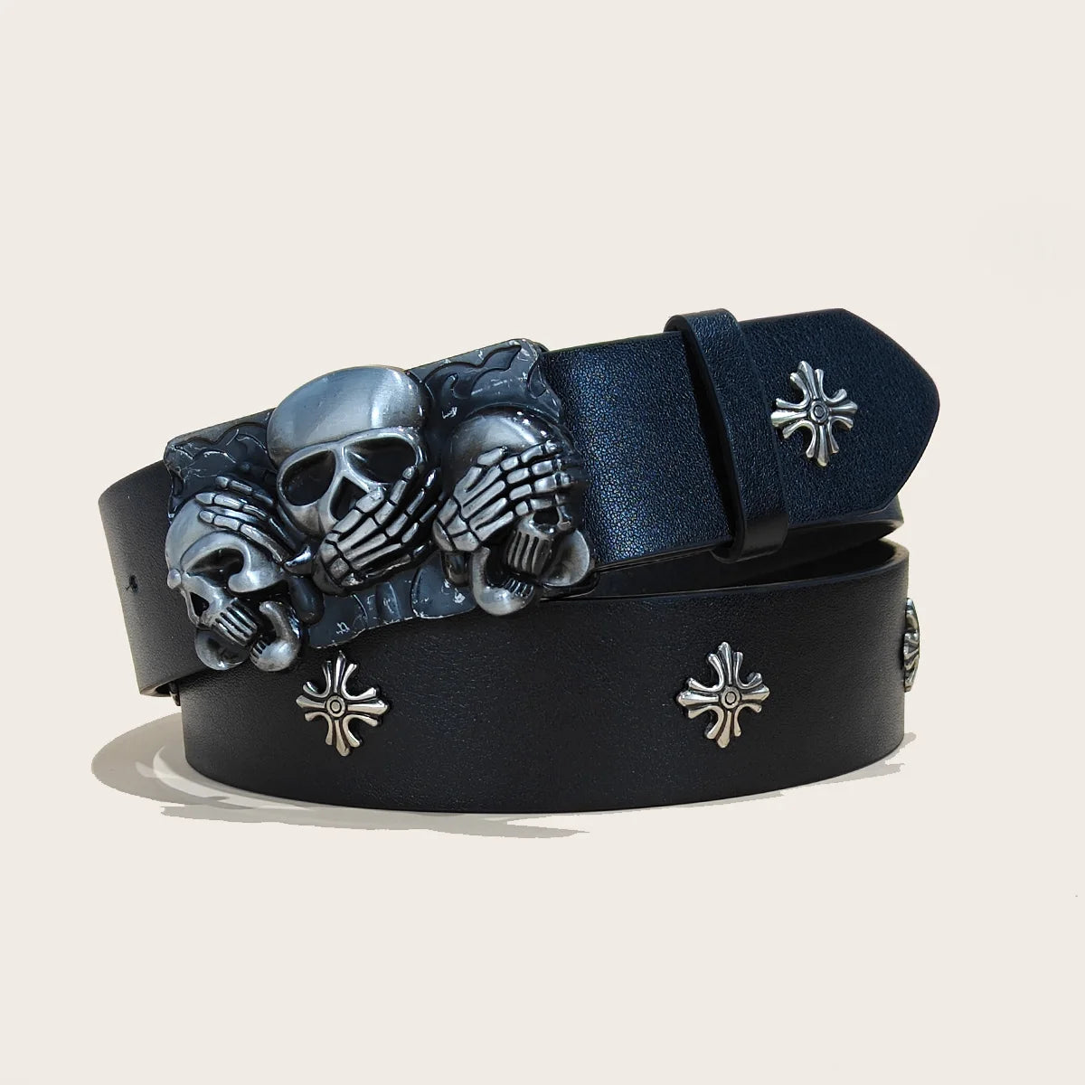 Fashion Punk Belt Cross Melancholic Second-generation Belt Design High Quality Gothic Accessories Plus Size Belt for Men Women