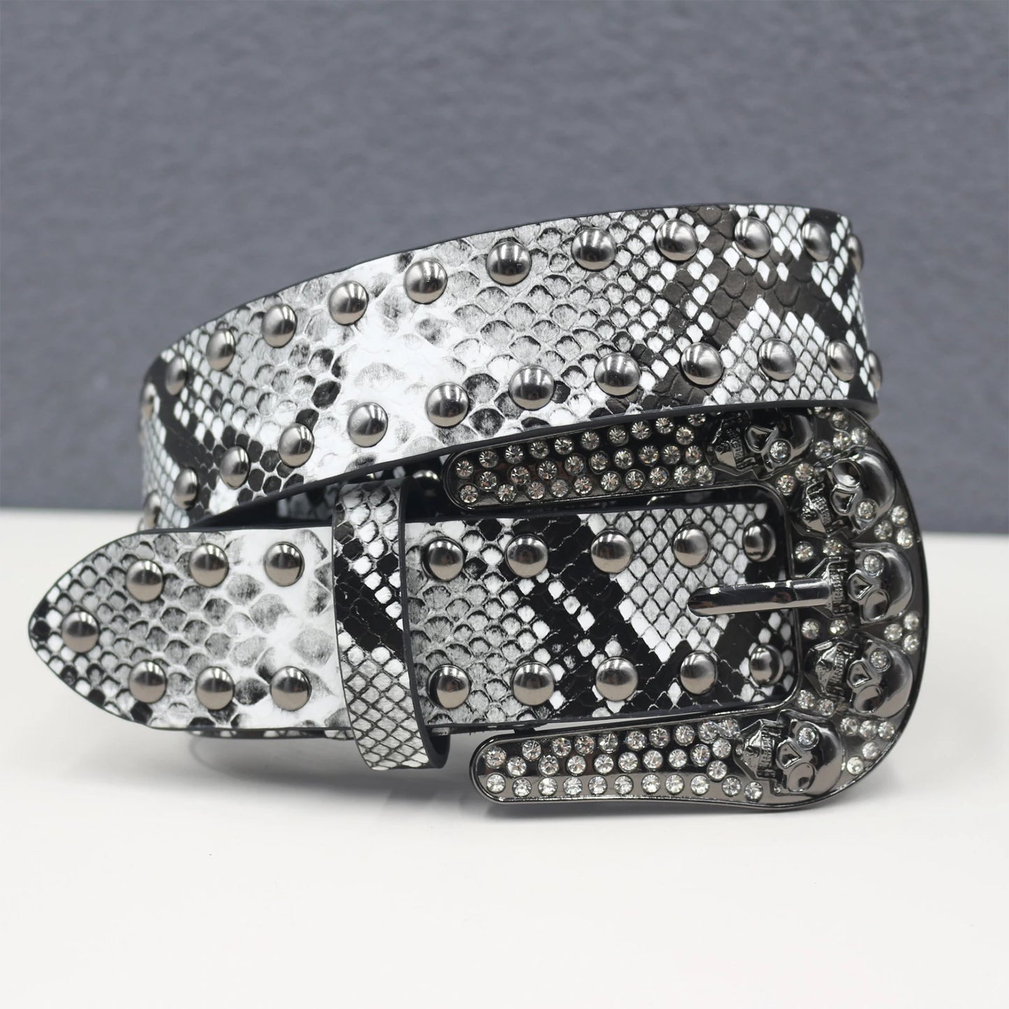 Pyramid Fashion Rivet Belt Snake Cat Paw Skull  Men&Women's Studded Belt Punk Rock With Pin Buckle Drop Shipping Black