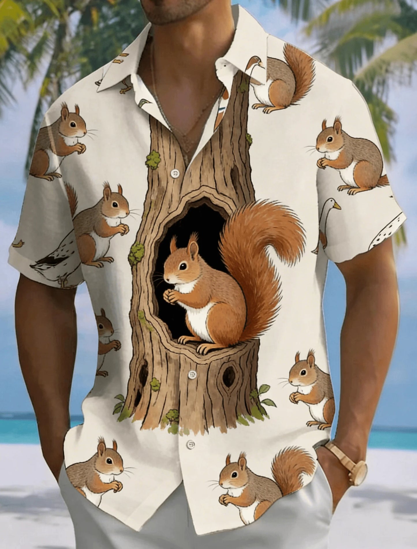 Men's Summer Casual Shirt, Simple Pattern Short Sleeved Shirt, Breathable Lightweight Top, Suitable for Daily Wear