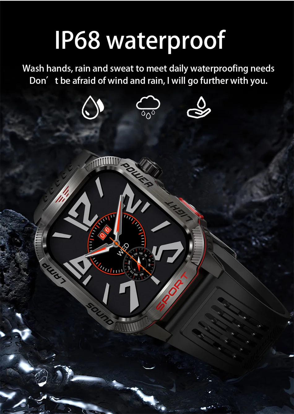 2026 Military GPS Smart Watch Money Detector Light Compass Waterproof Outdoor Sport Tracker Bluetooth Call Watch with Flashlight