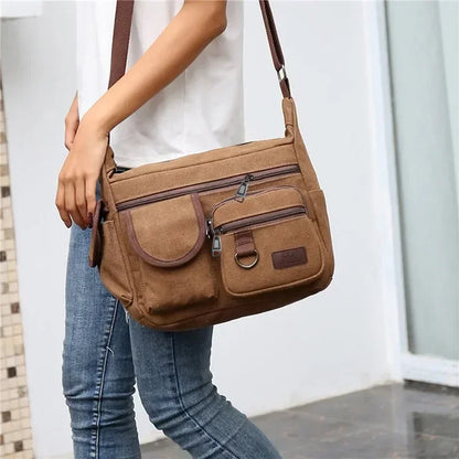 Men's Canvas Shoulder Bag Casual Tote Travel Crossbody Bag Luxury Messenger Bag High Quality Fashion Handbag Chest Bag
