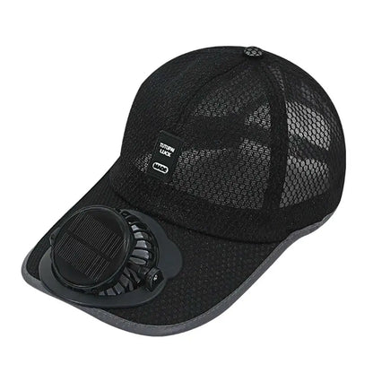 Summer Men Women Mesh Baseball Hat Sun Block Baseball Hat With Solar Fan USB Charging Fan Breathable UV Block Outdoor Sunhats