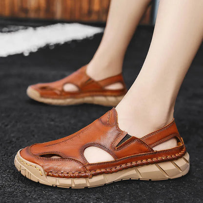 Hot-selling Summer Men's Sandals New Leather Roman Sandals Slippers Outdoor Beach Shoes Male Flip Flops Water Trekking Sandals