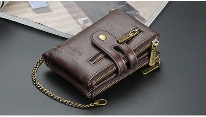 New Men Wallets Name Engraving 11 Card Holders Men Short Purse Double Zipper Coin Pocket High Quality Male Purse Cartera