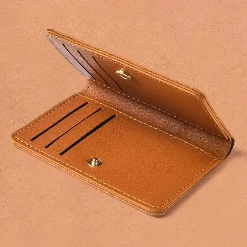 Men's small artificial leather wallet, simple women's wallet, stylish ultra-thin credit card wallet, coin wallet