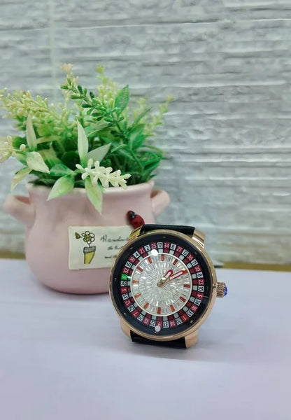 AILANG Fashionable and Noble Red Top Men Mechanical Watch Button Gambling Table Game Roulette Watches Pointer Sapphire Watch