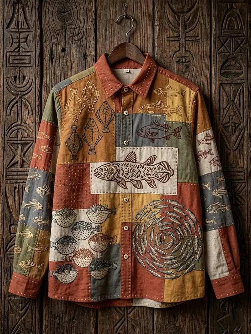 New retro Paisley skeleton 3D printed men's long sleeved shirt with dark style vintage casual shirt clothing