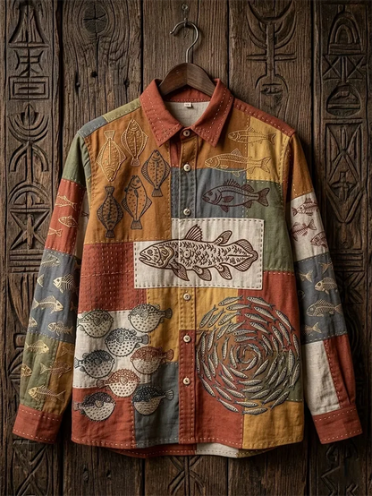 New retro Paisley skeleton 3D printed men's long sleeved shirt with dark style vintage casual shirt clothing