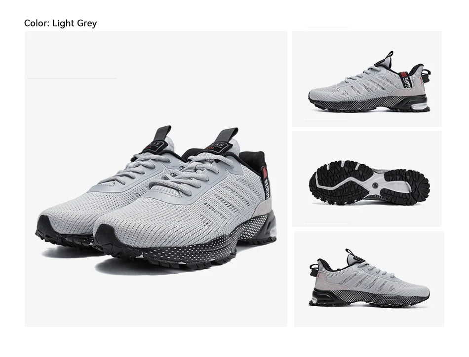 Baasploa Men Running Shoes Lightweight Breathable Jogging Sport Shoes Male Lace-up Fashion Comfort Casual Sneakers Non-slip