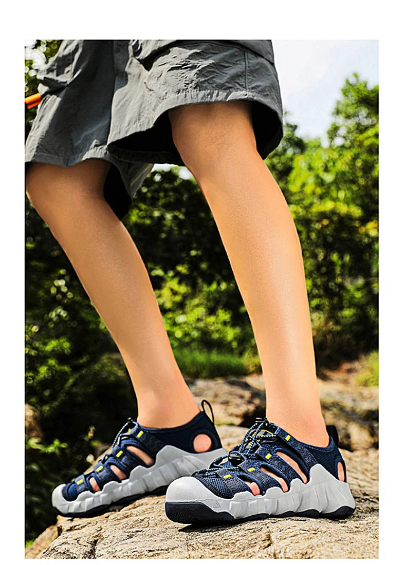 Brand Summer Men's Sandals Fashion Design Beach Men Sandals Outdoor Couple Wading Sandals Non-slip Flat Men Sneakers Size 35-46