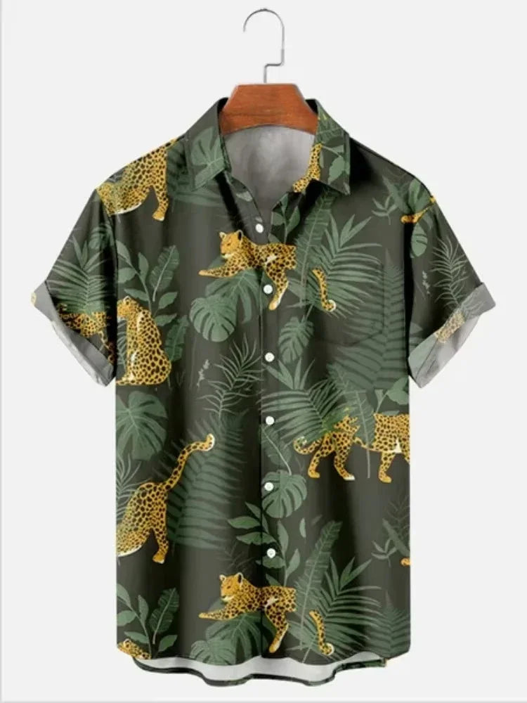 Men's Shirt Lapel Party Shirt Men's Casual Street Short Sleeve Summer New Fashion Banana Animation 3D Print Tops Men's Clothing