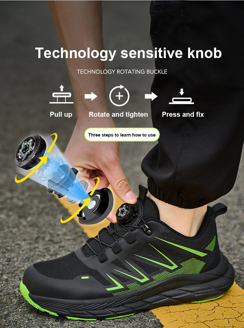 Fashion Safety Shoes Men Steel Toe Work Shoes Anti-smash Anti-puncture protection Construction Functional Shoes Men Work Boots