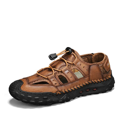 Anti-collision Toe Mens Soft Sole Summer Flats Sandals New Slippers Breathable Beach Shoes Outdoor Casual Shoe Large Size 38-48