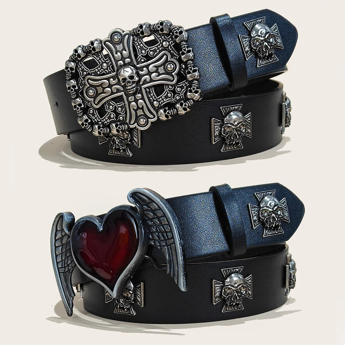 New Rivet Belt Metal Belt Men And Women Punk Hardware Jeans Belt Y2K Belt PU Leather Wide Adjustable Women's Belt Accessories