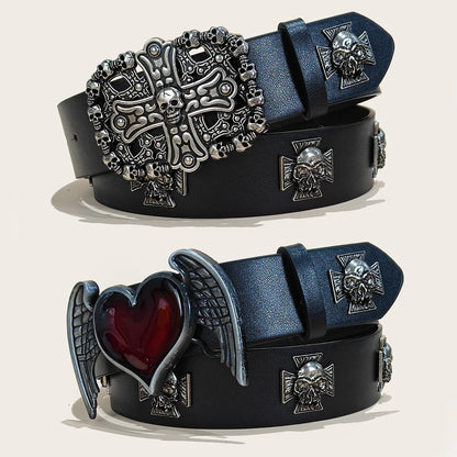New Rivet Belt Metal Belt Men And Women Punk Hardware Jeans Belt Y2K Belt PU Leather Wide Adjustable Women's Belt Accessories
