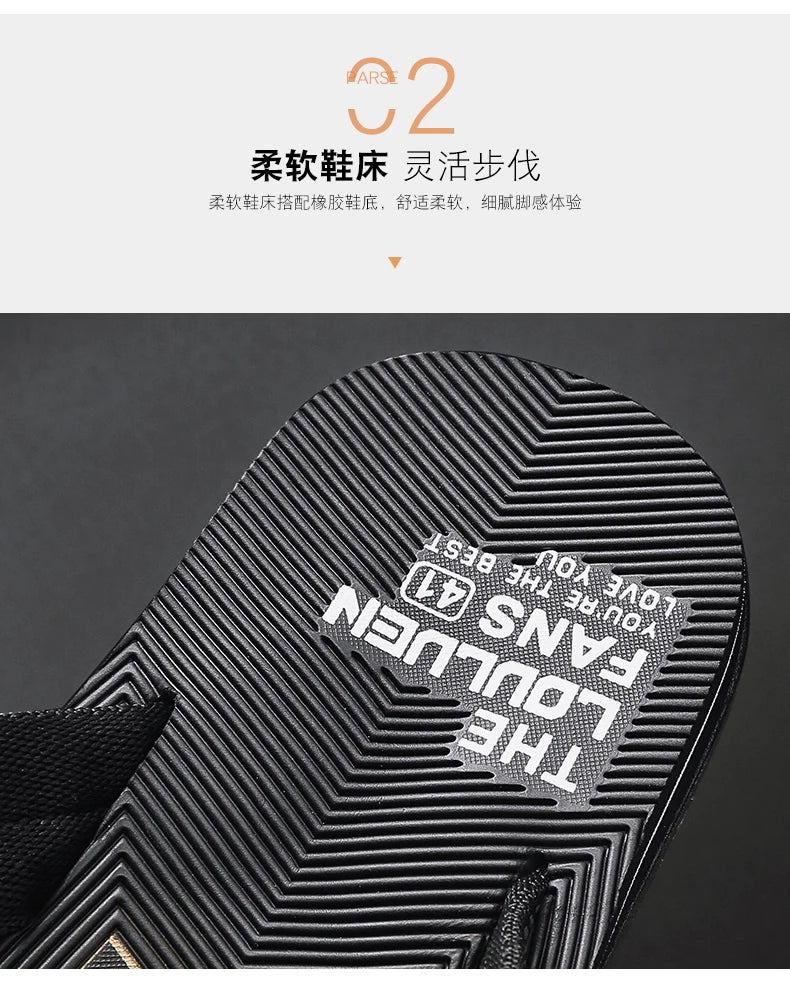 Men's Cotton Slippers Comfortable Breathable Home Footwear Soft Slip On Summer Sandals