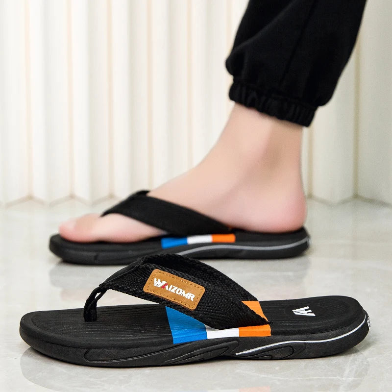 Summer new thick-soled casual flip-flops for men, anti-slip, anti-odor and wear-resistant, beach flip-flops for outdoor wear