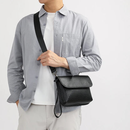 Luxury Designer Men's Shoulder Bag Genuine Leather Crossbody Bag Sling Bag for Daily Commute Travel Work Business Messenger Bag
