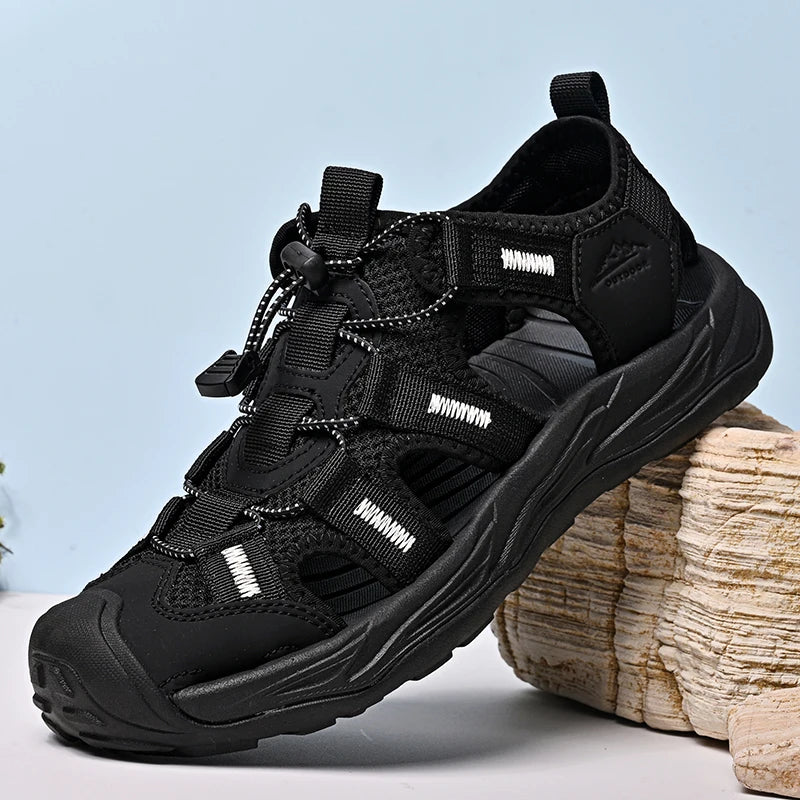 Comfy Summer Mens Sandals Mesh Casual Shoes Outdoor Male Beach Shoes Leisure Walk Wading Aqua Shoes Quick Dry Sandalias Sandaly