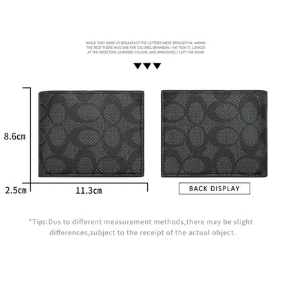 2026 Men's Fashion Retro Business Short Wallet Multi Card Slot Horizontal Portable Pu Leather Men's Wallet Card Holder Best Gift
