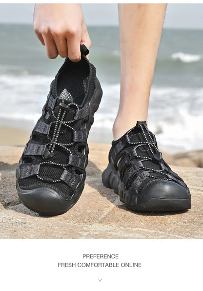 Brand Summer Men's Sandals Fashion Design Beach Men Sandals Outdoor Couple Wading Sandals Non-slip Flat Men Sneakers Size 36-46