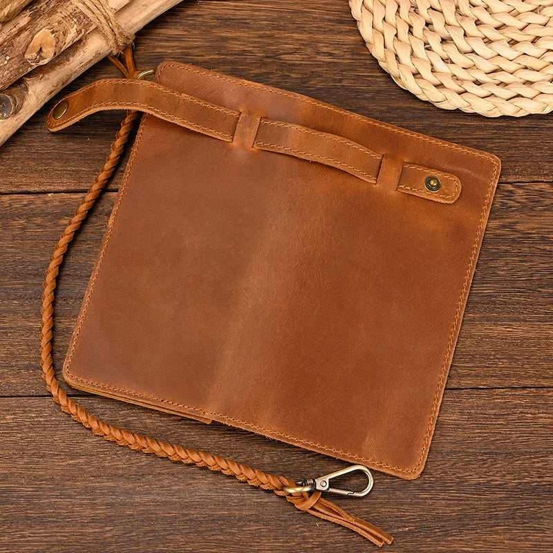 Newsbirds Genuine Leather Long Wallet Wrist Belt Strap Chain Wallet Christmas Gift Wallet gift men woman wallets Clip Purse