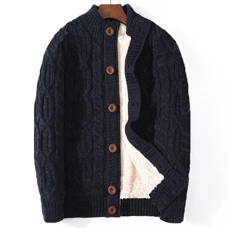 Winter Cardigan Male Thicken Warm Wool Cashmere Winter Coats Sweater Men Clothing Outwear Size 4XL 5XL 6XL 7XL