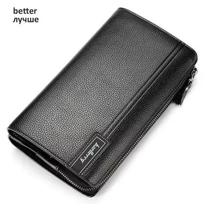 Baellerry Large Capacity Phone Pocket New Men Wallets Handbag Brand Card Holder Zipper Male Wallets Passport Case Men's Purses