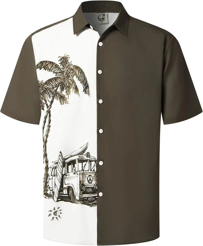 Men's Coconut Tree 3D Print Shirt for Summer - Quick-Drying, Loose Fit, Suitable for Everyday Wear, Perfect for Beach Vacations