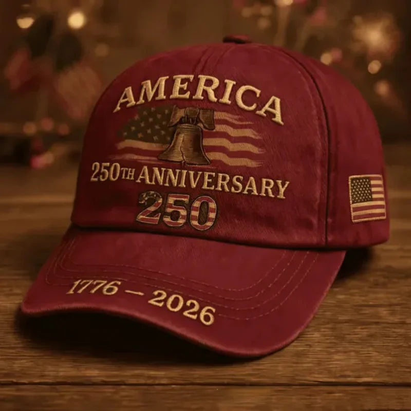 250th Anniversary Patriotic Baseball Caps, Retro Embroidered Adjustable Hats, Independence Day Gifts for History Enthusiasts