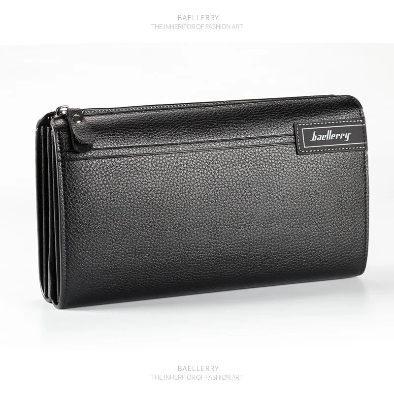 Baellerry Large Capacity Phone Pocket New Men Wallets Handbag Brand Card Holder Zipper Male Wallets Passport Case Men's Purses
